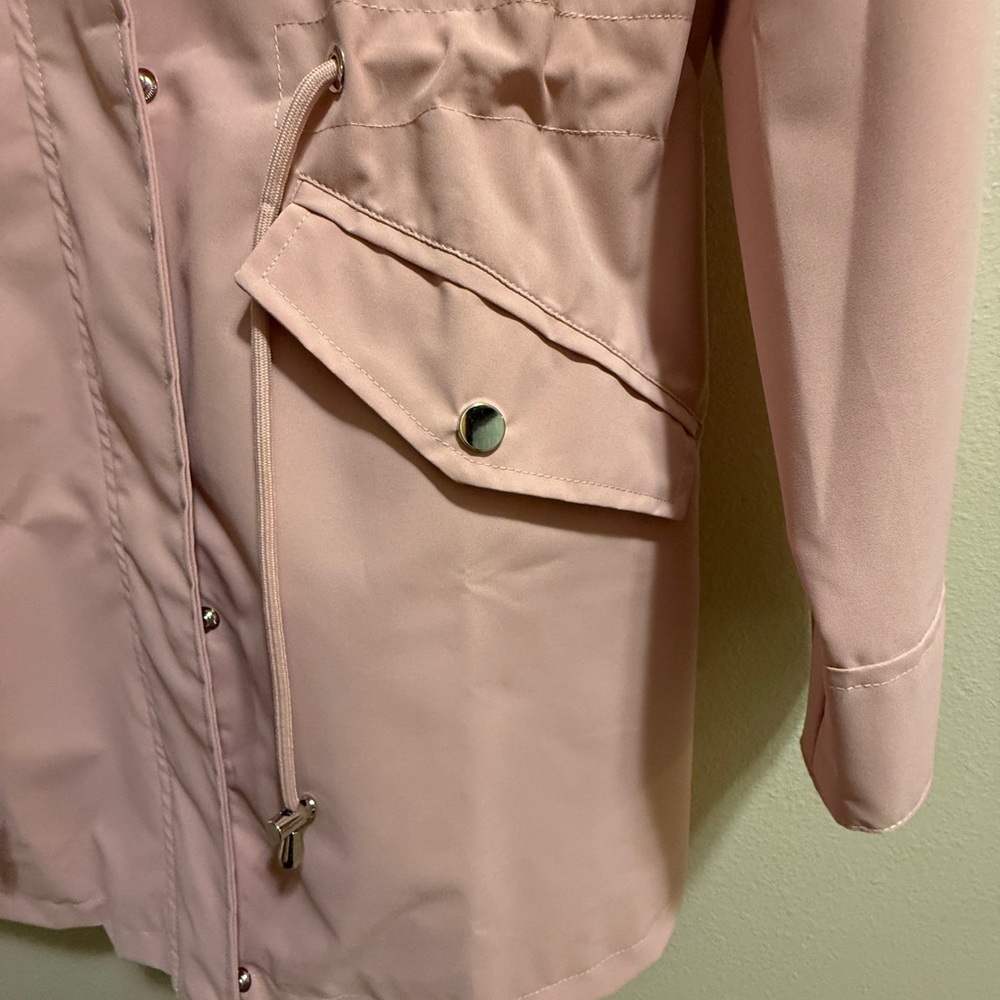 Pink Trench Coat by Pollydeer with Detachable Hood. NWT - Picture 9 of 15